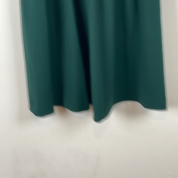 Calvin Klein Sleeveless Pleated Womens 10 Zip Back Belted Green Fit Flare Dress - Picture 2 of 9